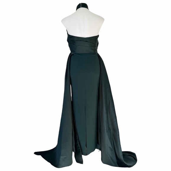 Solace London Rumi Emerald Green Satin Twill Crepe Halterneck Gonwn Size 6 - Picture 7 of 13